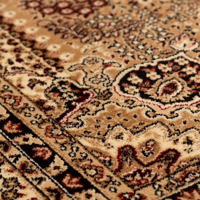 Orientalischer Teppich Wohnzimmer, Schlafzimmer, Esszimmer, Läufer, Flur Boho Teppich Kurzflor Weich 12 mm Carpet Orient - Verschiedene Größen Farbe: Beige