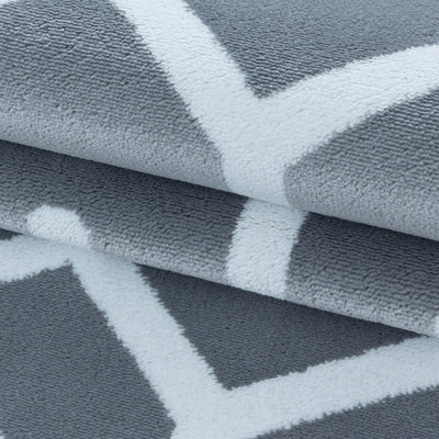 Kurzflor Teppich RICA Wohnzimmer Design Teppich Gitter Muster Soft Touch