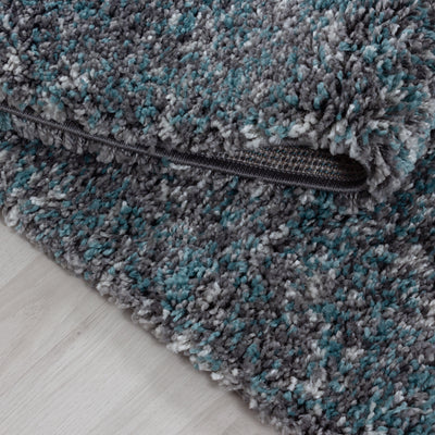 Runder Hochflor Teppich Meliert Design Wohnzimmer versch. farben und größen