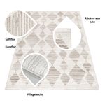 Kurzflor Teppich FES Wohnzimmer Berber Design Modern Gemustert Pflegeleicht