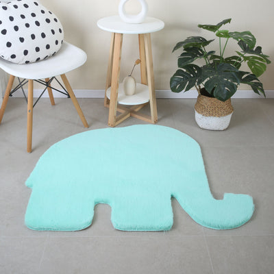 Teppich Plüsch Einfarbig Elefantenform Kunstfell Kinderzimmer verschiedene farbe