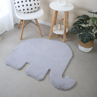 Teppich Plüsch Einfarbig Elefantenform Kunstfell Kinderzimmer verschiedene farbe