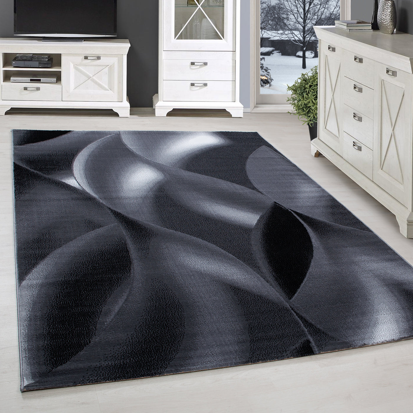 Kurzflor Teppich PULS Wohnzimmer Design Teppich Abstrakt Wellen
