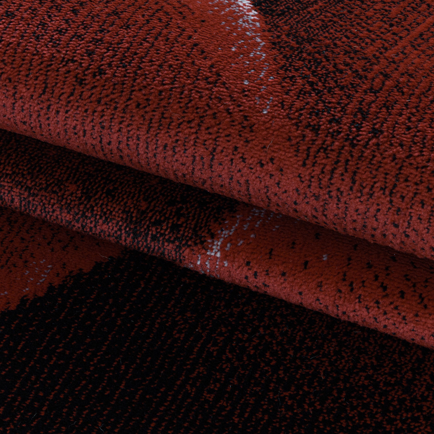 Teppich Läufer Set Schlafzimmer Kurzflor Weich Bettumrandung 3-D Motiv Rot
